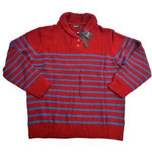 PJ Paul Jones PJ PAUL JONES Mens Shawl Collar Striped Pullover Sweater Casual XL